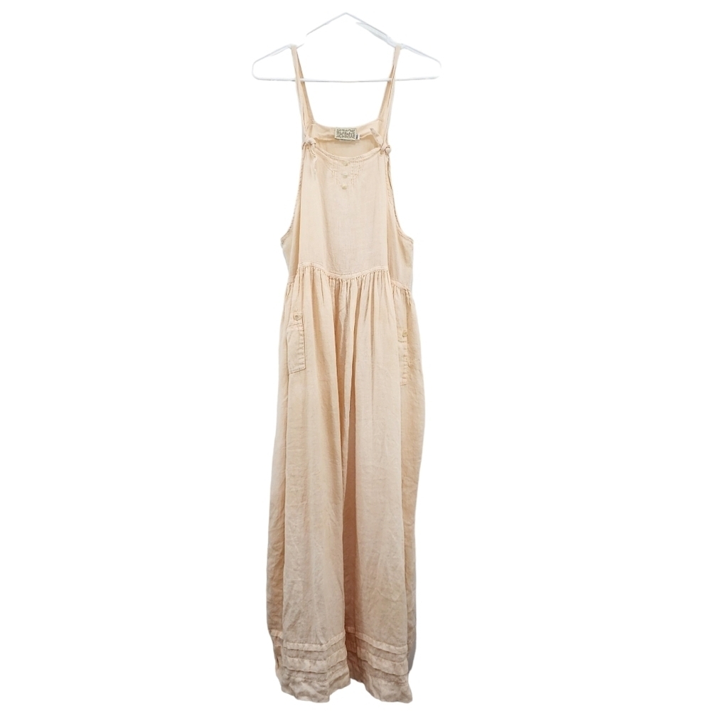 Hot Knots Women's 100% Linen Knot Straps Overall Dress - M/L